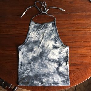 Blue Tie dye halter top